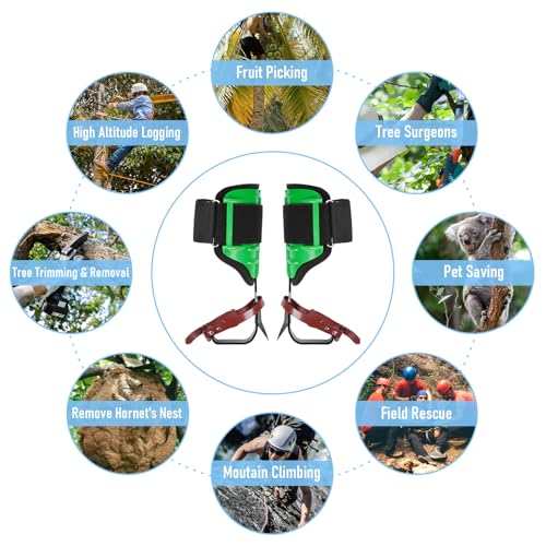 bimiti Upgraded Tree Climbing Spikes Set, 1 Pair Adjustable Non-Slip Climbing Gear with Straps, 350lbs Load Capacity Climbing Spurs for Tree Trimming, Tree Cutting, Tree Work, Picking Fruit by bimiti - Image 8