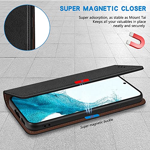 Image of ZZXX for Galaxy S23 Plus Wallet Case Strong Magnetic 6.6 inch,Black