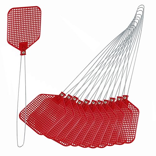 Fliegenklatsche, 12 Stück, Fliegenklatsche, Fliegenklatsche, Griff aus Eisen.