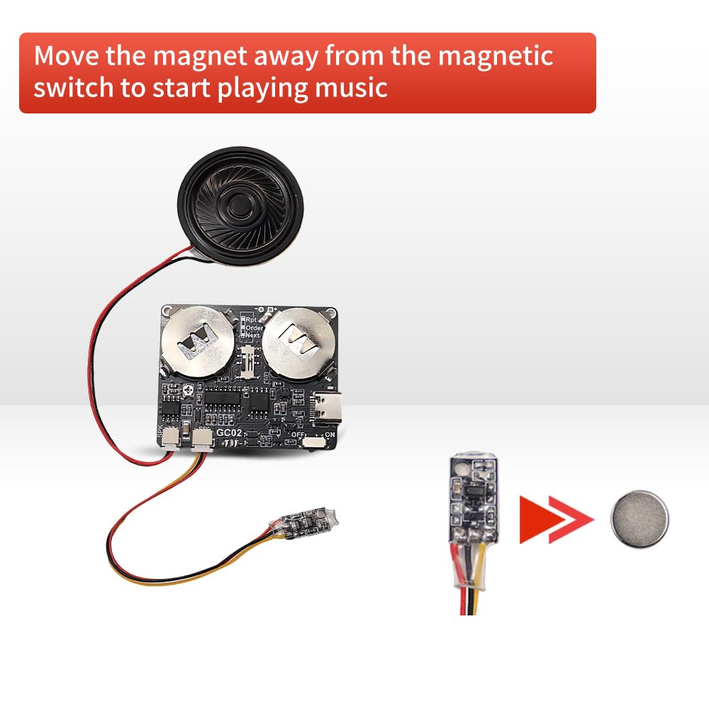 8M Programmable Voice Record Module,Push Button Activated DIY Music Voice Recording Board Chip with Speaker - Image 3
