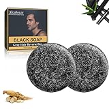 Alvalovar Gray Hair Reverse Bar Black Soap For Gray Hair Darkening Shampoo Bar with 120g for Men 2pcs