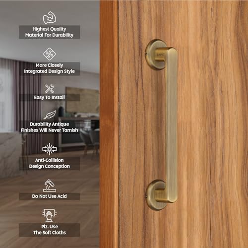 Image of LAPO Pull Handle for Main Door and Office Use | Premium 10 Inch Pull Bar | Antique Finish | Support 30-100mm Door Thickness | Suitable for Wooden Doors | 3 Years Warranty