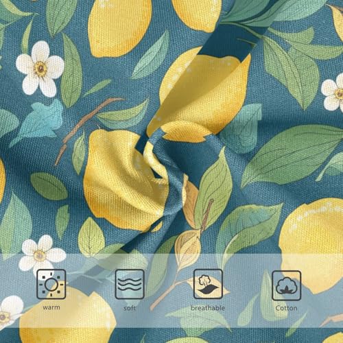 Wusikd Lemons Girls' Underwear Cotton Leaves Flowers Girls Briefs Soft Toddler Underwear 2T3