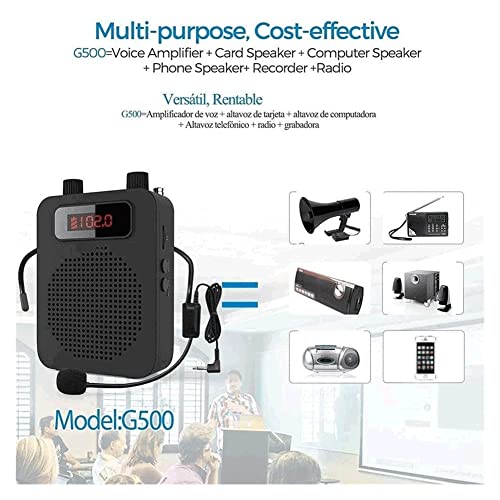 DWCJIE Draagbare spraakversterker Persoonlijke luidspreker Microfoon Headset Oplaadbaar Mini-systeem for leraren… - Image 5