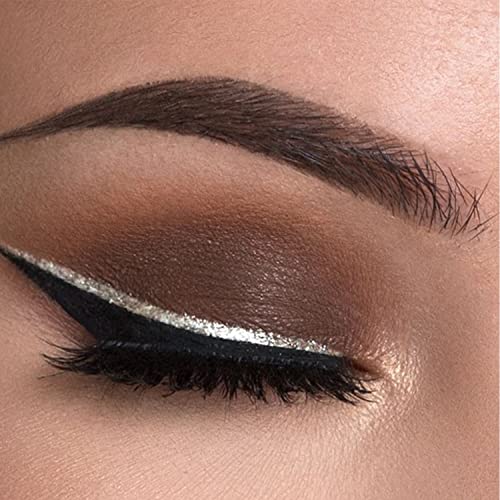 Image of Krayons Insta Dri Sparkling Eyeliner, Silver, 7ml And Power Stay Nontransfer 12hrs Stay Matte Liquid Lipstick,Maroon Magic, 4ml