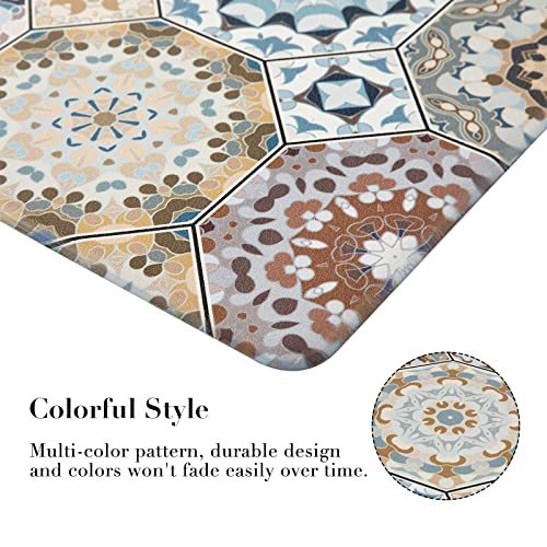 Jabogrii 2Pcs Kitchen Rugs, Cushioned Anti Fatigue Kitchen Mat Pvc Non Slip Waterproof Rug Runner Comfort Standing Floor Mats Kitchen Carpet Set For Sink, Laundry 17"X48"+17"X28" #TOP2