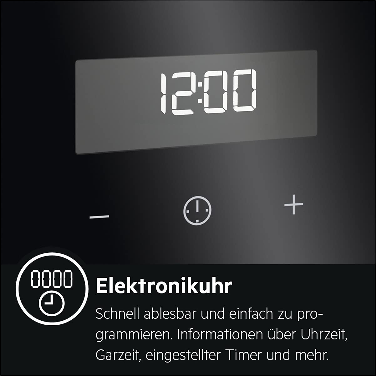 AEG CIB6641BBM 60 cm Standherd mit Induktions-Kochfeld / SteamBake – mit Feuchtigkeitszugabe / Hob²Hood / Versenkknebel / Touch-Bedienung / Grillfunktion / Display mit Uhr / Kindersicherung / A