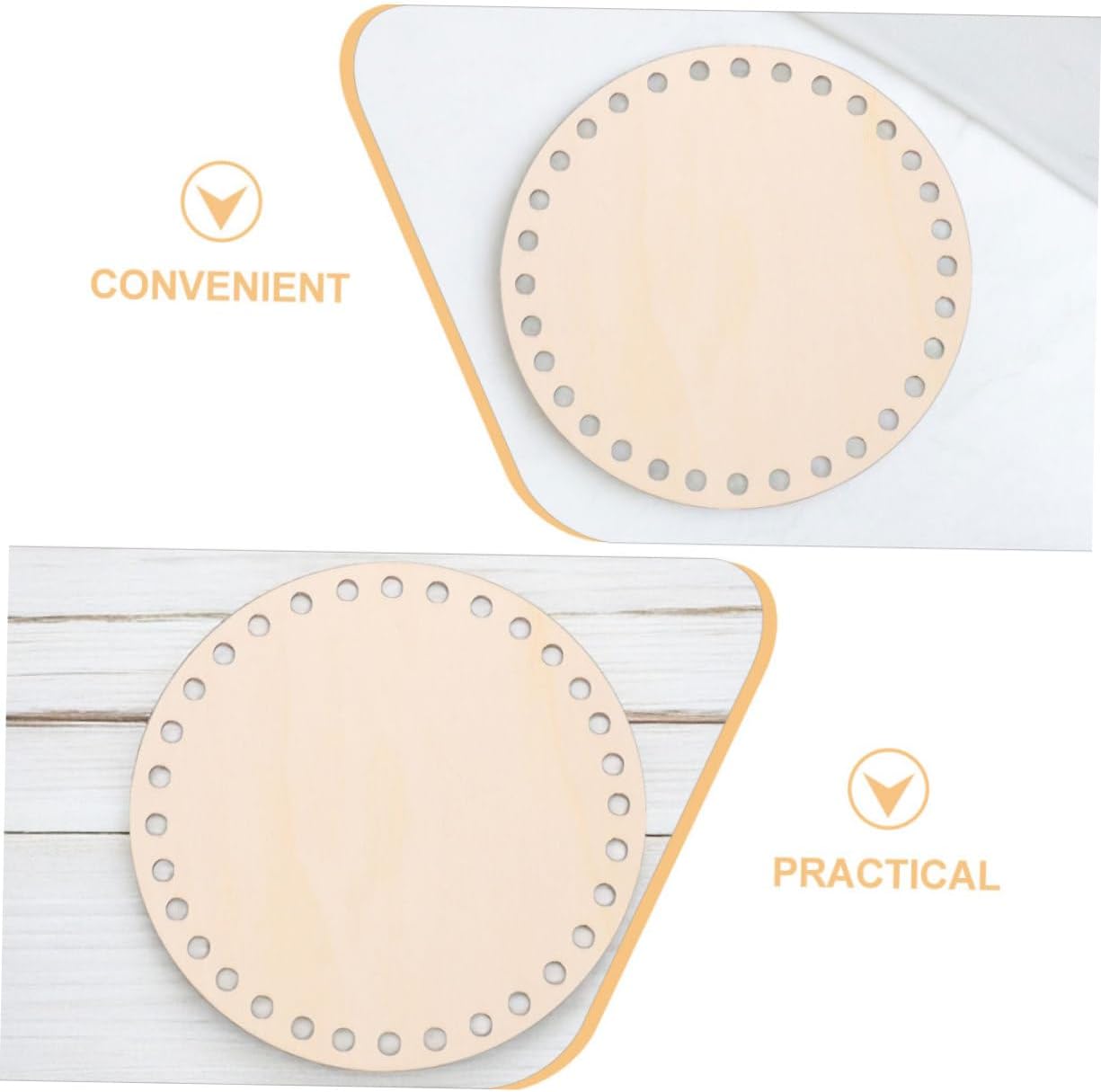 STOBOK 4pcs DIY Wooden Embroidery Hoop Frame Natural Wood Crafting Holders with Holes for Needlework for Bag Bottoms and Basket Weaving Supplies Travel Friendly Design