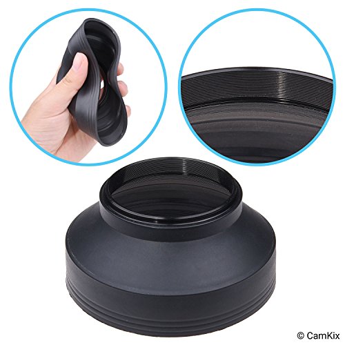 Parasol de Lente para Cámara CAMKIX de Goma de 52 mm – Juego de 2, Plegable en 3 Pasos, Protege contra Deslumbramiento y Flare para Fotografía y Vídeo miniatura 5