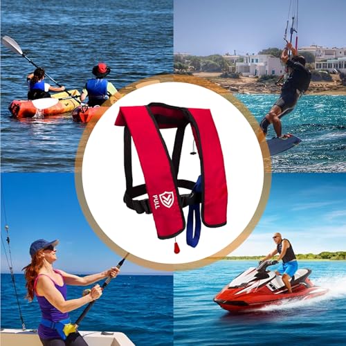 Image of Manual Inflatable Life Jacket for Adults| Supports up to 330 lbs