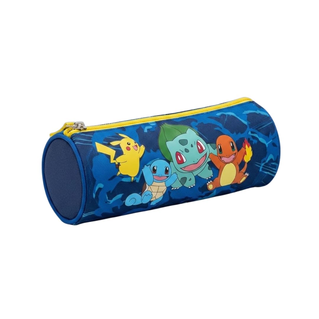 mybagstory | Round Pokémon Pencil Case | 9x9x23cm | Blue