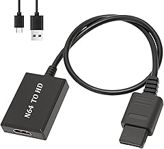 Nizirioo Adaptateur convertisseur N64 vers HDMI : adaptateur de console de jeu vidéo vers HDMI, câble de liaison HDMI 1080P 720P pour N64/SNES/NGC vers HDMI, câble convertisseur N64 vers HDMI pour