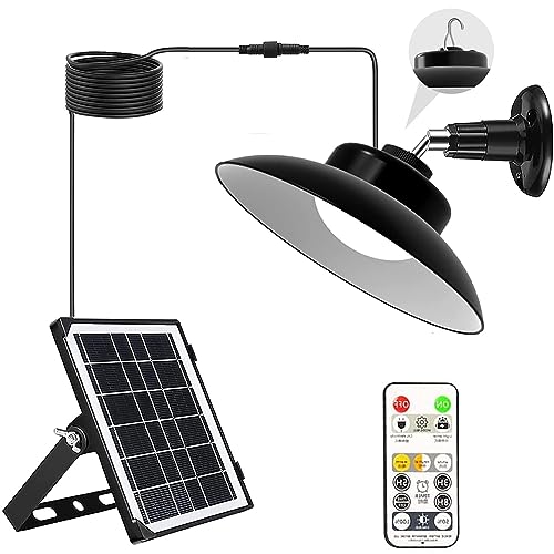 DAYTECH Lámparas solares para interior lámpara colgante para exterior e interior foco solar LED IP65 resistente al agua cable solar de 5m
