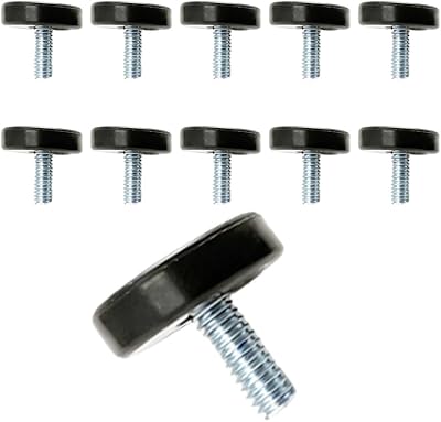 12 Pcs 1/4" Threaded Furniture Leveling Feet, Adjustable Screw-in Legs for Tables, Cabinets, Chairs, Stools, and Home Furniture