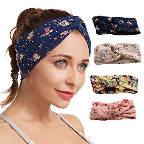 Yutou hair accessories turban boho bandeau headbands head wrap scarves hats fashion for women 4 Pieces