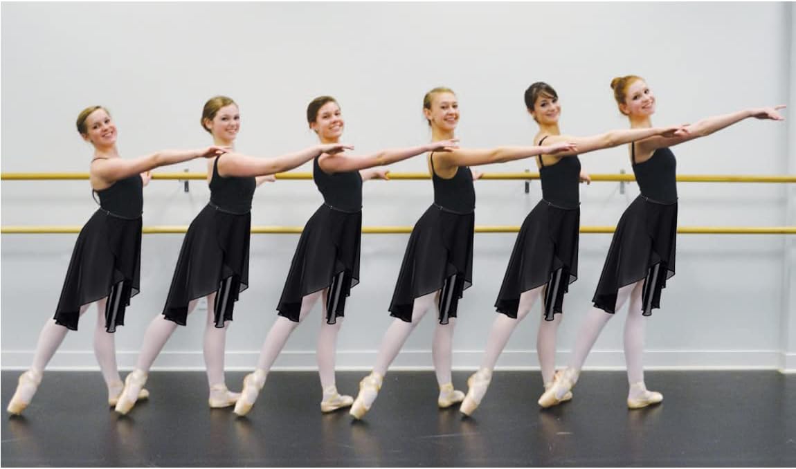 Women Teen Girls Ballet Skirt Chiffon Dance Dancewear, Adjustable Waist Wrap Skirt