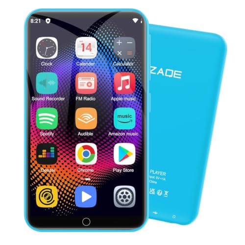 Image of MP3 Player with Bluetooth and WiFi, ZAQE 16GB Music Player with Spotify,Pandora,4 inch Touch Screen Android MP4 MP3 Player for Kids with Audible