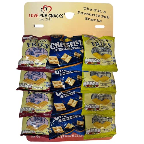 Savoury Pub Snacks Pub Card including Cheeselets, Bacon & Scampi Fries (Card of 12)