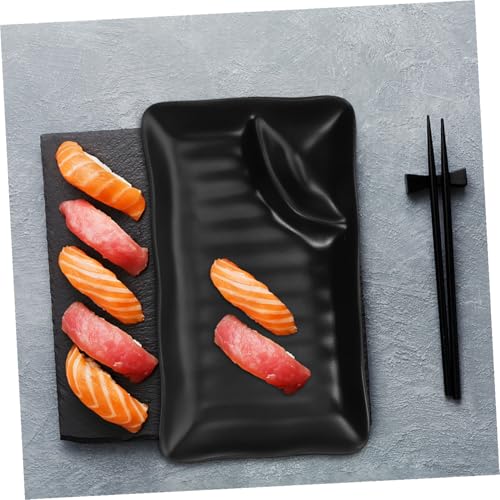 Plato japonés de melamina negro NUOBESTY miniatura 4