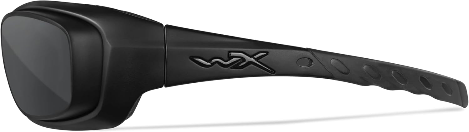 Wiley X Gravity Sunglasses, ANSI Z87 Safety Glasses for Men and Women, UV Eye Protection for Shooting, Fishing, Biking, and Extreme Sports, Matte Black Frames, Smoke Grey Tinted Lenses, Rx Rim