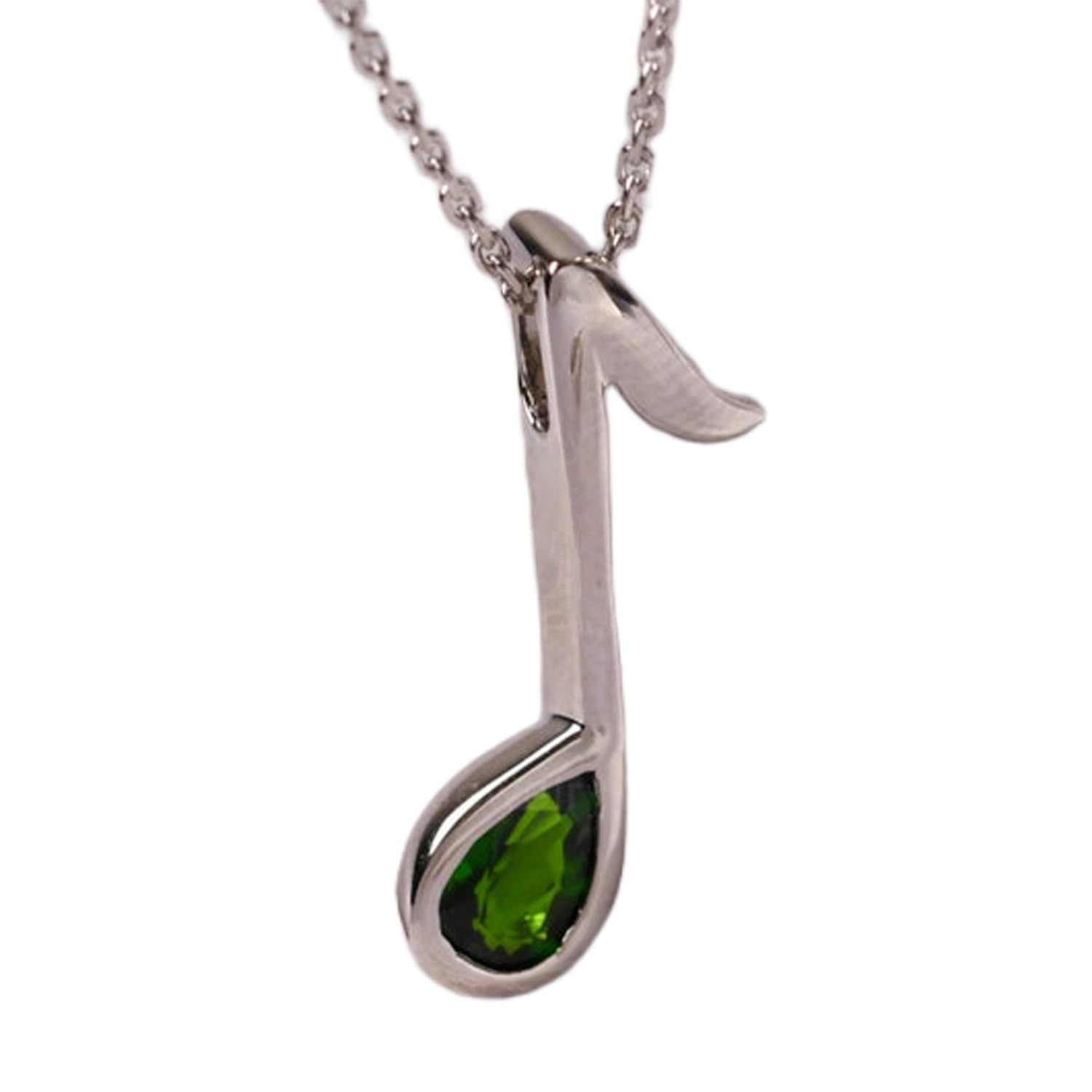 Colgante de granate verde natural y plata 925 con cadena de 45 cm 4