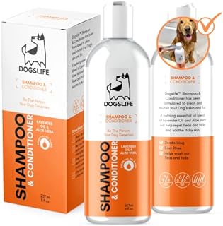 Dog Shampoo Conditioner | All-in-One Shampoo For Dogs | Anti Itch, Tick & Flea Shampoo | Soothing Natural Shampoo For Dogs | Lavender & Chamomile