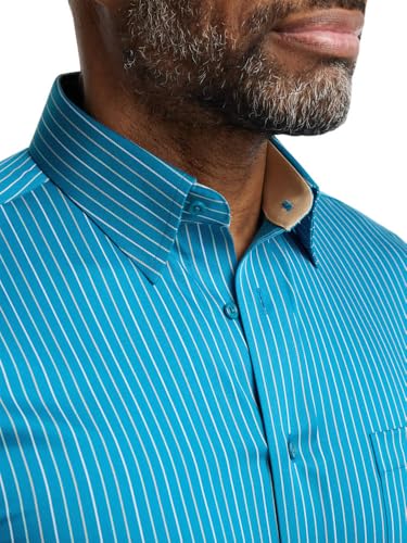 Paul Fredrick Men's Slim Fit Comfort Stretch Non-Iron Stripe Dress Shirt3