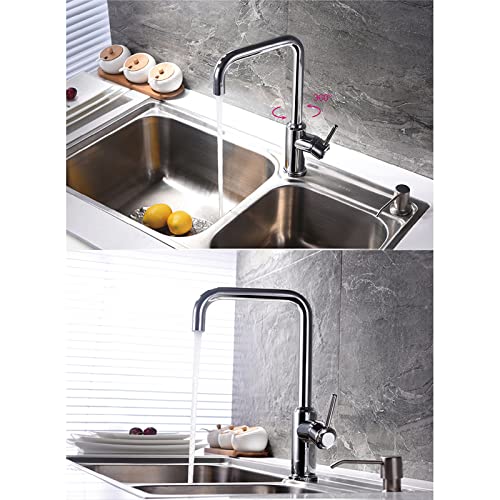 Robinet de cuisine laiton mitigeur 360° chrome eau chaude froide - 5