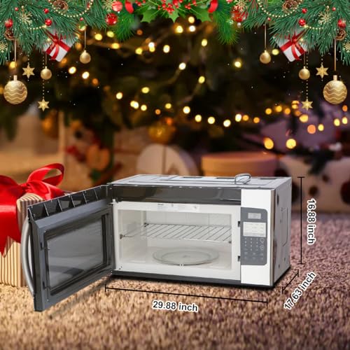 SMETA-Over-The-Range-Microwave-Over-The-Range-Microwave-with-Vent-17-Cu-Ft-30-Inch-1000W-Over-the-Stove-with-Exhaust-Fan-Stainless-Steel-Under-Cabinet-Bottom-Light-Safe-Child-Lock-for-RV