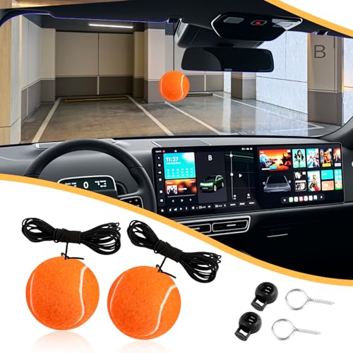 Image of 2PCS Garage Parking Aid,Height Adjustable Garage Parking Sensor for Guided Garages Parkings,Fashion Tennis Garages Car Stop Indicator for Avoiding Collisions Cars Accessories (Orange /2PCS)