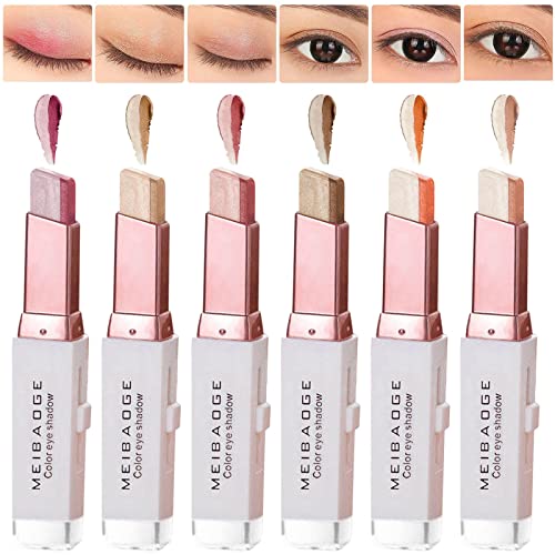 Gradient Shimmer Eyeshadow Stick - Two Tone Eyeshadow Stick Waterproof Shimmer Double Colour Eye Shadow Makeup Pen - Create charming eye makeup for Women Eye Makeup (D)