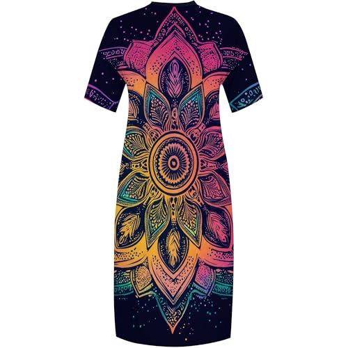 Image of SUZONANA Plus Size Dresses for Curvy Women African Print American Dress Summer Outfits Casual Loose with Pocket