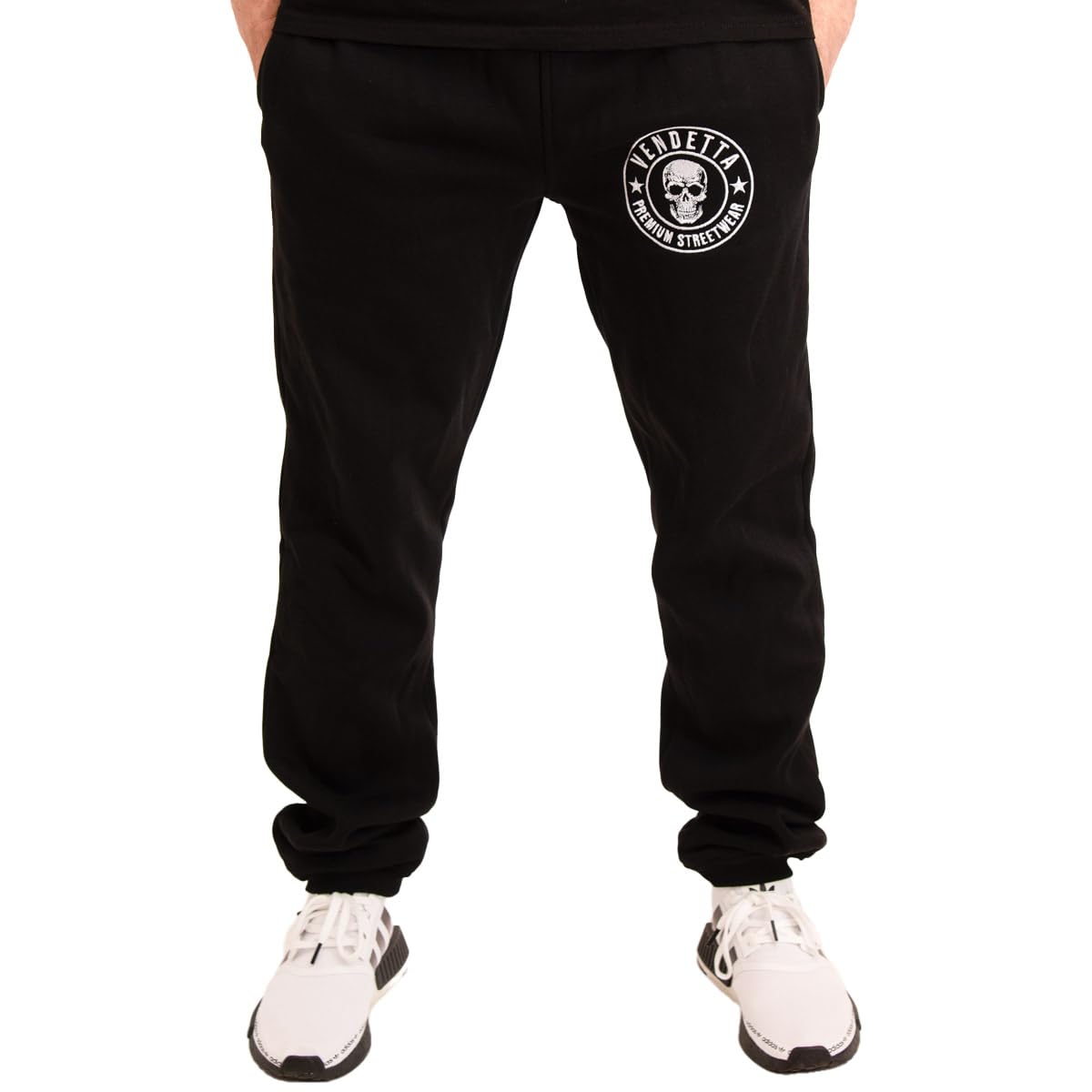 Vendetta Inc. Męskie spodnie do biegania Jogger Logo Skull czarne VD-7014