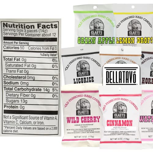 Ultimate Hard Candy Assortment Bundle. Includes Eight-6 Oz Bags Of Claeys Old Fashioned Hard Candy. One Bag Each Of Eight Different Flavors Of Claeys Candy! Comes With A Bellatavo Fridge Magnet! #TOP2