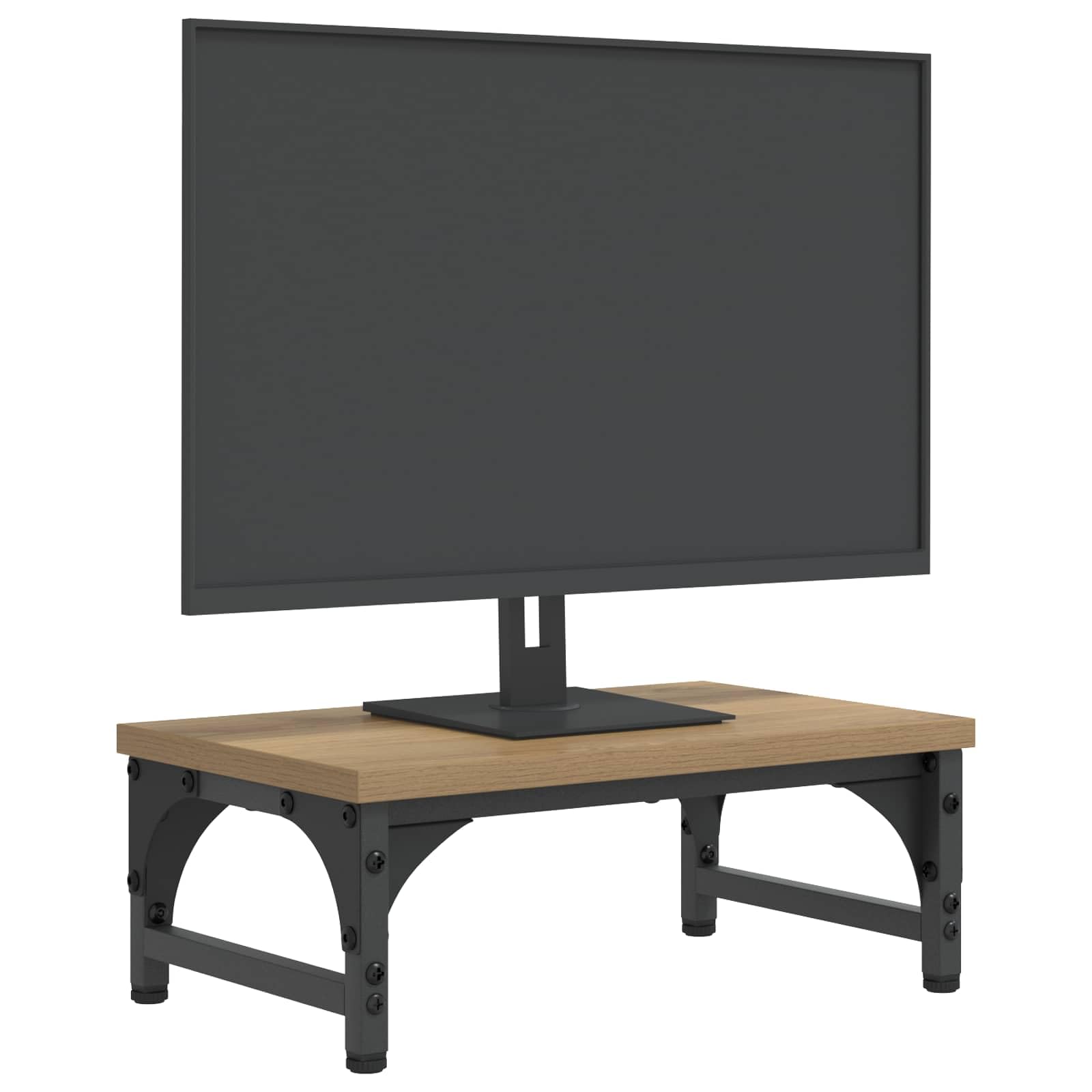 Supporto per monitor in rovere Artisan, 37 x 23 x 14 cm, regolabile in altezza, supporto ergonomico da tavolo per laptop, PC, notebook, ideale per ufficio, home office, gaming e posto di