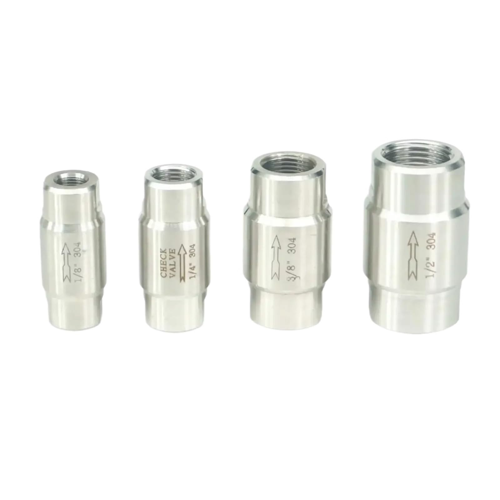 Valvola a molla in linea inossidabile 304 da 1/8 "a 1" Valvola a 1 via di non ritorno (1/8")