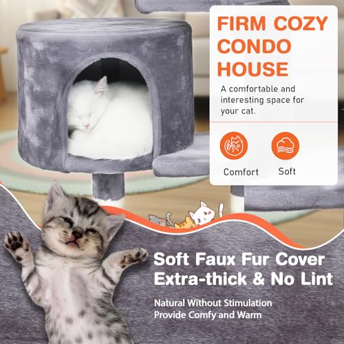 Árbol para Gatos Dopinmin 36" Invierno Interior Gris Claro miniatura 6