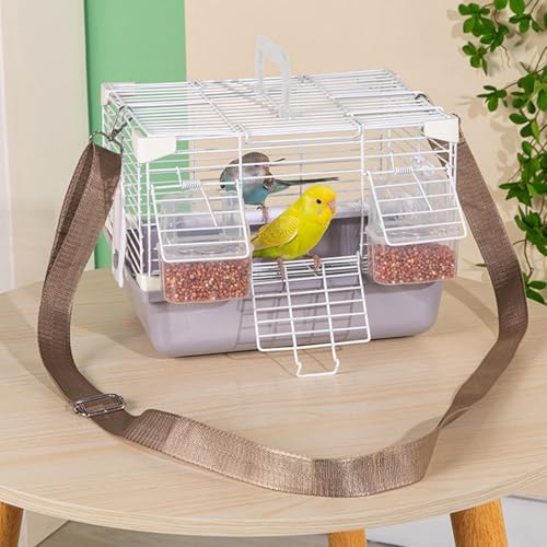Cage à oiseaux portable avec accessoires résistants pour perruches et inséparables - 3