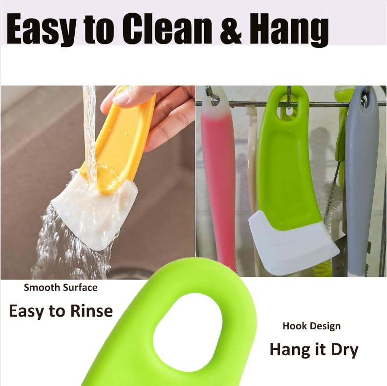 Image of 3 Pcs Silicone Pan Cleaning Scraper,Household Pots and Dishes Greasy Cleaning Tools,Heat Resistant Cleaning Scraper in Kitchen