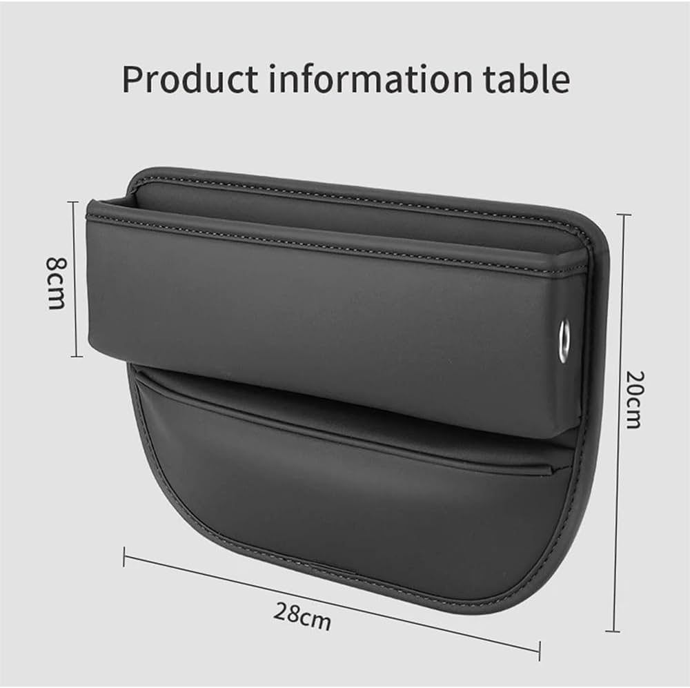 Car Seat Gap Storage Organizer for Mercedes Benz GLE 250d 300d 320 350 350d 400 400d 450 500 580 Seat Side Gap Filler Leak Proof Storage Organizer Leather Console Side Pocket Storage Box
