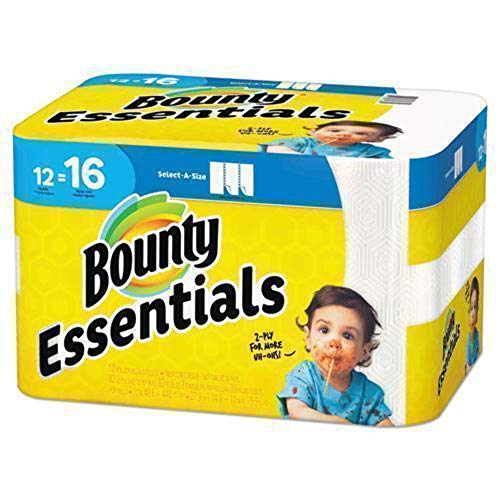 Image of Bounty 74682 Essentials Select-A-Size Paper Towels, 2-Ply, 83 Sheets /Roll, 12 Rolls /Carton