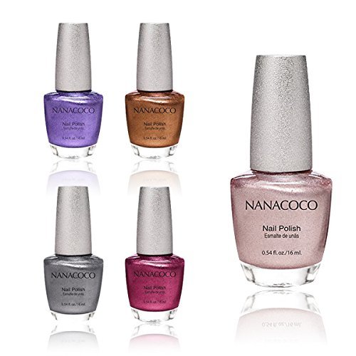 Nanacoco Nail Polish Color Lacquer Set 5-Piece Collection #08 HD Crystal