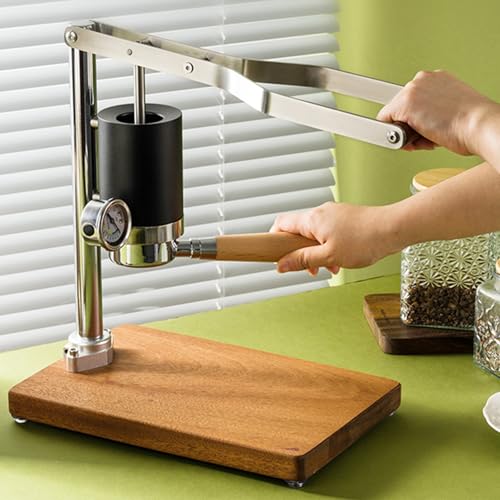 KRYANFEN Prensa de Cafe Espresso Manual with Detachable No Tools Structure Compact 20x30x35cm Size and Thick Golden Crema Brewing Cordless Espresso Press for Apartment Cafetera de Piston Manual