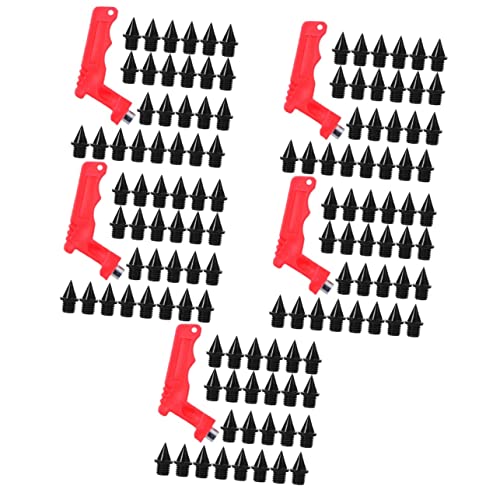 Happyyami 5sets Track Spikes Pyramid Steel Spike for Track Shoes Jumping with Wrench for Athletes 50pcs*5