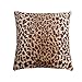 ANNA COLLEZIONI Cuscino Decorativo d'Arredo 50 x 50 cm Imbottito, Sfoderabile, in Pelliccetta Ecologica Leopardata