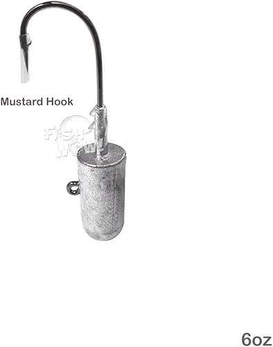 Miniatura 7 de 2 piezas Fish WOW! 6oz Glow Bullet Jighead Plain Jig Head Spin Fish Bait Pesado Swimbait sin pintar Cabezas de Plantilla con 32786 MUSTAD 100 Gancho