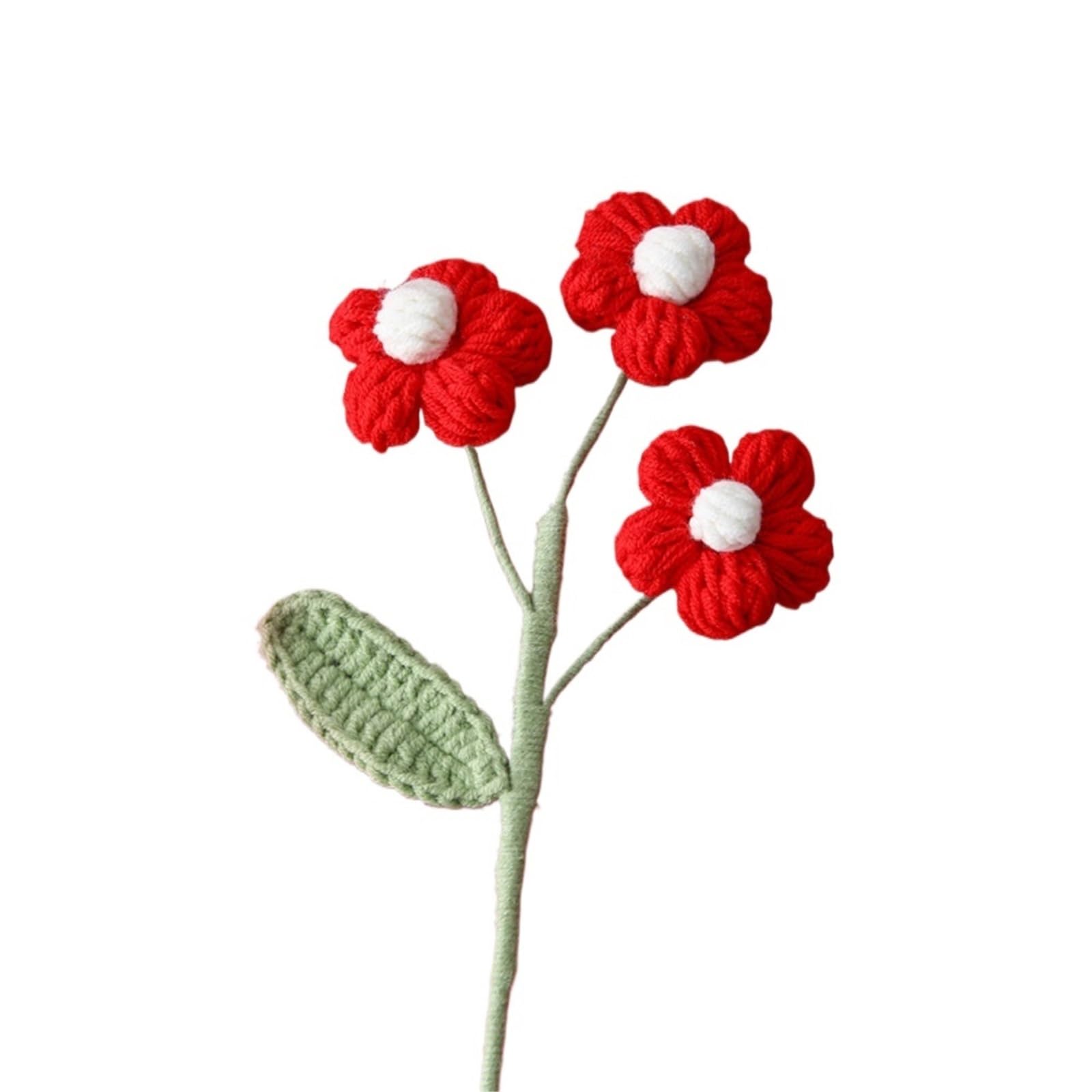 ZHSOAO 5pcs Crochet Flower Creative Hand Woven Bouquet Knit Wedding for Weddings Birthdays(Color9)