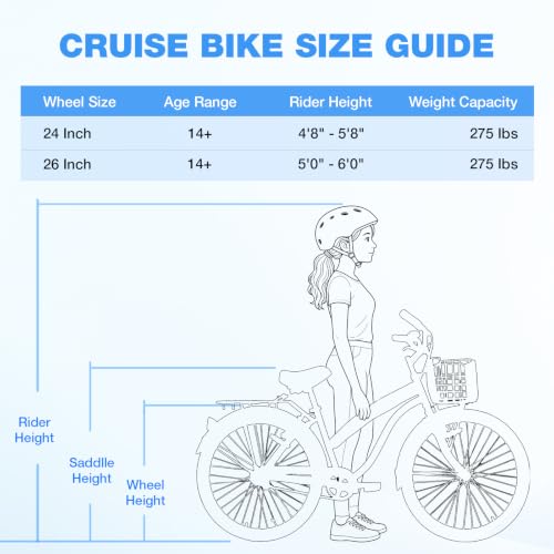 Yventix 24 Inch Cruiser Bike