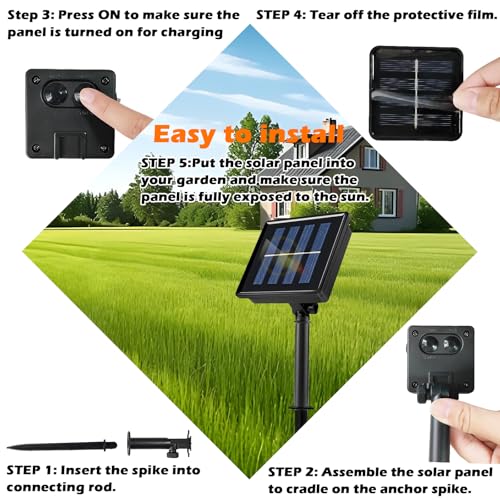 Solar Fairy Lights Outdoor Garden, 2Pack 240 LED 24M/92FT Solar Lights Outdoor Garden Waterproof, 8 Modes String Light for Patio Yard Party, Balcony, Wedding, Trees, Fence (Warm White) - Image 5
