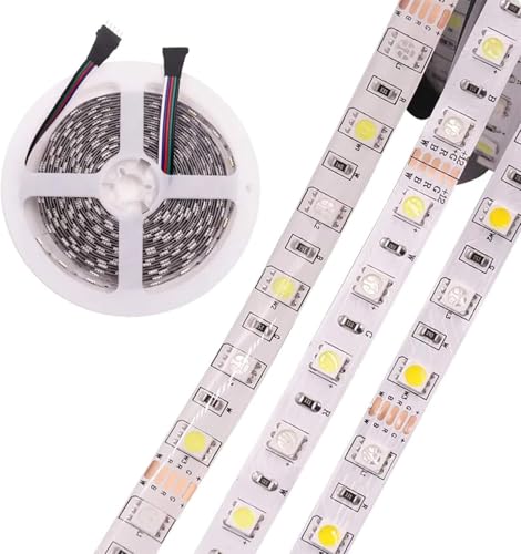 aixi-SHS 5 m Striscia LED RGBW 12 V 5050 RGB Bianco Caldo 60 LEDs/m Impermeabile IP67